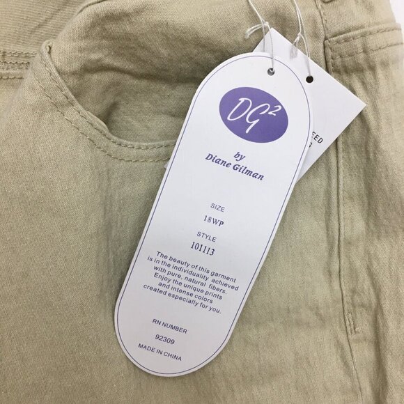 NEW DG2 Diane Gilman Tan Bootcut Jeans Stud Embellishment Stretch size 18WP - Picture 4 of 9